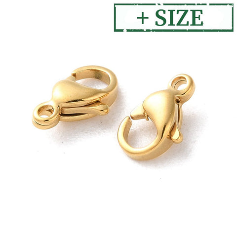 BeadsBalzar Craft Store 304 Stainless Steel Lobster Claw Clasps – Real 18K Gold Plated | Jewelry Findings
