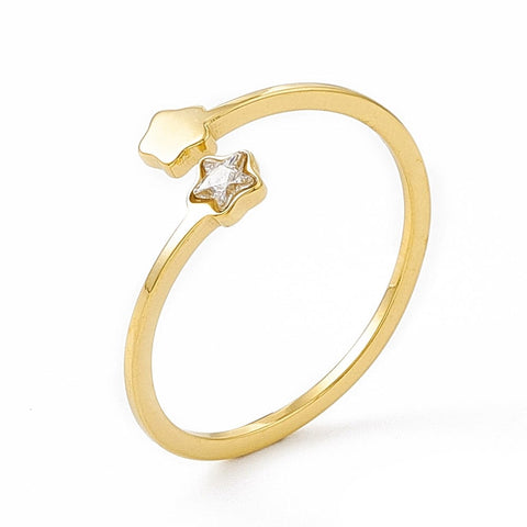 BeadsBalzar Craft Store 304 Stainless Steel Open Cuff Ring – Ion Plated, Real 14K Gold Plated | Adjustable
