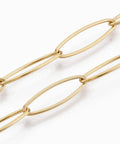 BeadsBalzar Craft Store 304 Stainless Steel Paperclip Chains, Drawn Elongated Cable Chain, Soldered, Golden