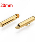 BeadsBalzar Craft Store 304 Stainless Steel Slide On End Clasp Tubes, Slider End Caps, Ion Plating (IP) Golden