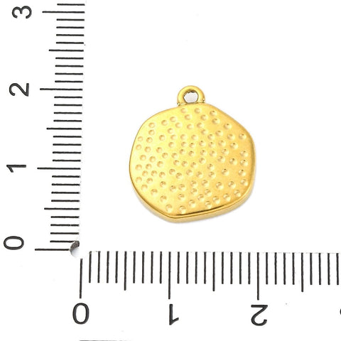 BeadsBalzar Craft Store 304 Stainless Steel Starfish Enamel Pendant – Flat Round, Real 18K Gold Plated, 16.5x14.5mm | Ion Plated Ocean Charm