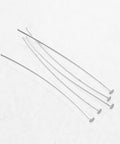 BeadsBalzar Craft Store 925 Sterling Silver Flat Head Pins – 29~30mm x 0.5mm, 1.5mm Head | Jewelry Findings