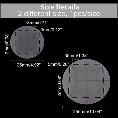 BeadsBalzar Craft Store Acrylic Quilting Rulers, Round Templates, Transparent Patchwork Sewing Cutting Craft Ruler DIY Tools, with Hole, Clear