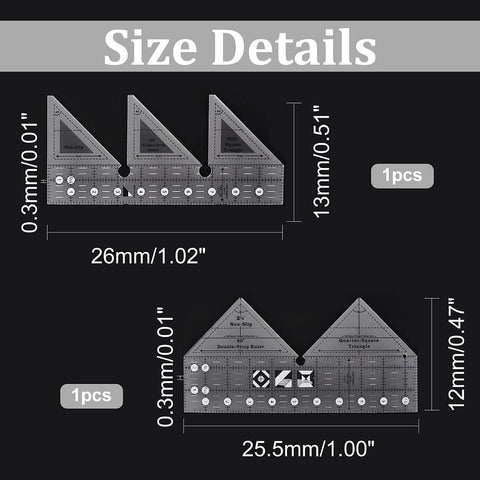 BeadsBalzar Craft Store Acrylic Quilting Rulers, Triangle Templates, Transparent Patchwork Sewing Cutting Craft Ruler DIY Tools, Clear