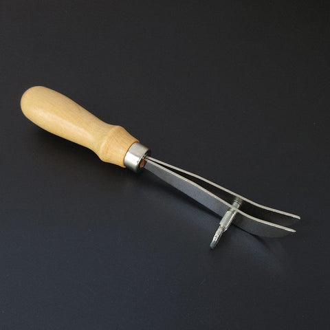 BeadsBalzar Craft Store Adjustable Leather Edger Creaser, with Wooden Handle, for DIY Handmade Leather Craft Tools