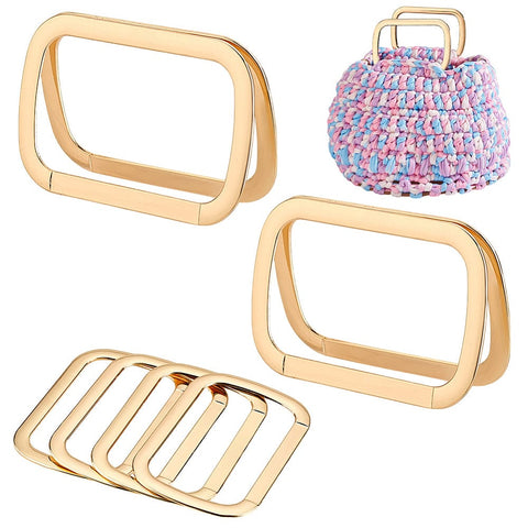 BeadsBalzar Craft Store Alloy Bag Handle, Bag Replacement Accessories, Rectangle, Light Gold