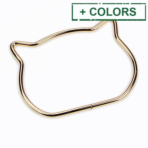 BeadsBalzar Craft Store Alloy Bag Handle – Cat Head Design, Replacement Bag Accessories, 7.3x10.5x0.5cm