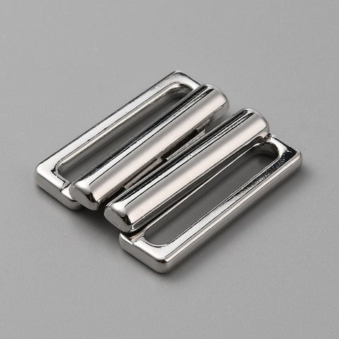 BeadsBalzar Craft Store Alloy Bikini Clips – Platinum Bra Clasp Replacement, Lingerie Front Closure, 21mm x 24mm