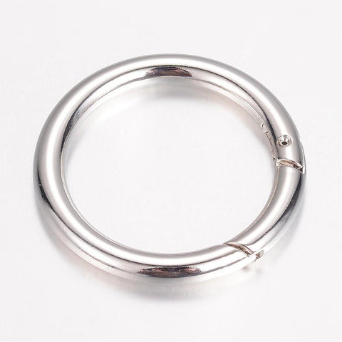 BeadsBalzar Craft Store Alloy Spring Gate O Rings – Platinum, 44mm | Bag, Strap & Keychain Accessories