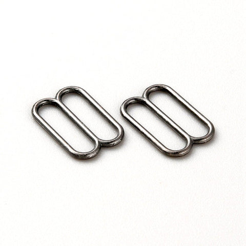 BeadsBalzar Craft Store Alloy Underwear Strap Adjustment Buckles, Bra Slider Hoop, 8-Shape, Gunmetal, 14x9.5x1mm, Inner 12x3mm