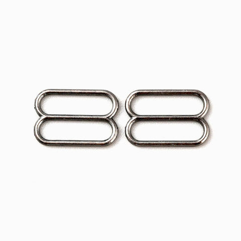 BeadsBalzar Craft Store Alloy Underwear Strap Adjustment Buckles, Bra Slider Hoop, 8-Shape, Gunmetal, 14x9.5x1mm, Inner 12x3mm