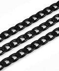 BeadsBalzar Craft Store Aluminum Twisted Chains Curb Chains, Unwelded, Oval, Black size about 12x7mm