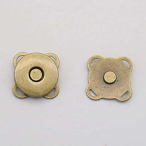 BeadsBalzar Craft Store ANTIQUE BRONZE Alloy Magnetic Buttons Snap Magnet Fastener, Flower, for Cloth & Purse Makings