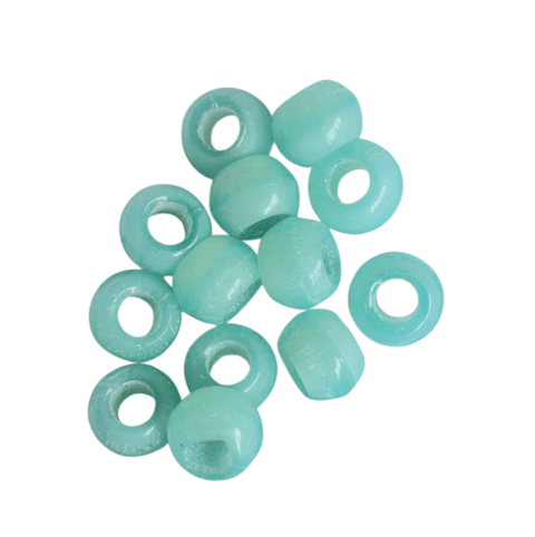 BeadsBalzar Craft Store AQUA Furnace Big Hole Glass Beads 8x5mm – Oval Craft Beads for Jewelry Making, Beading & DIY Project