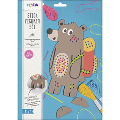 BeadsBalzar Craft Store BEAR Kids Embroidery Set – Beginner Needlecraft Kit for Children