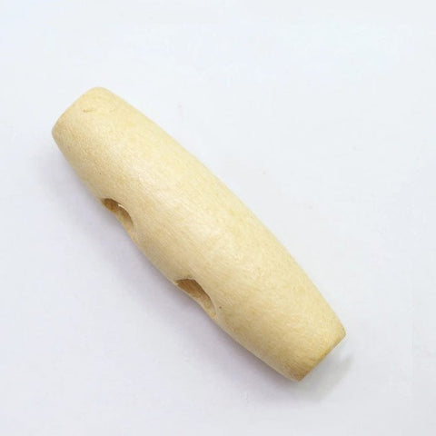 BeadsBalzar Craft Store BEIGE Natural Wood Buttons, Horn Toggle Buttons, 2-Hole, for Sewing Accessories, 40mm