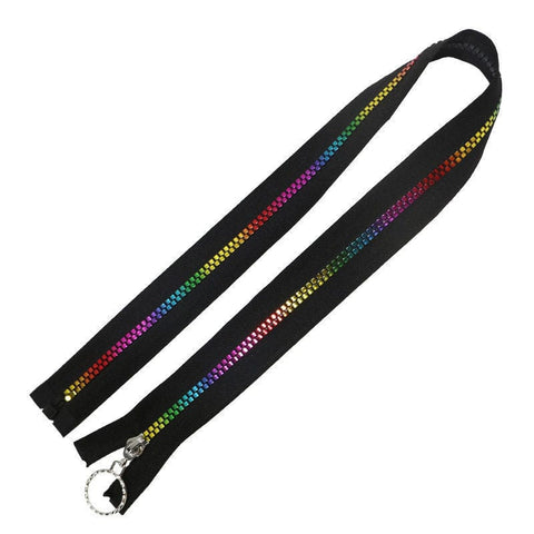 BeadsBalzar Craft Store BLACK #5 Nylon Coil Zippers Rainbow Zipper Tape, Resin Coil Colorful Teeth 60cm