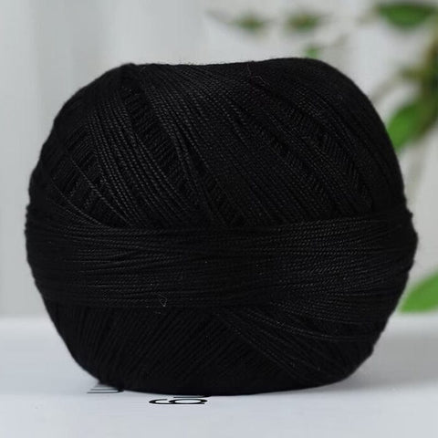 BeadsBalzar Craft Store BLACK Cotton Fibers Knitting Yarn –, 317 Yards (290m) per Skein, 50g