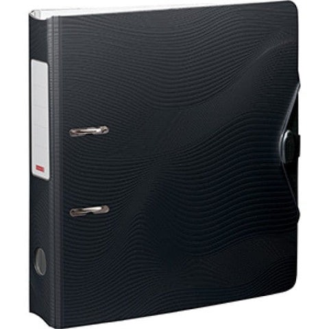 BeadsBalzar Craft Store BLACK Lever Arch File 7cm – Wave Design | Heavy-Duty A4 File