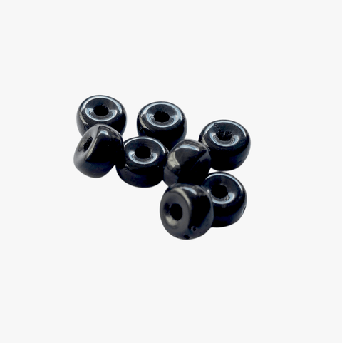 BeadsBalzar Craft Store BLACK Pony Glass Beads 6x9mm – Oval Craft Beads for Jewelry Making, Beading & DIY Projects