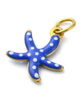 BeadsBalzar Craft Store BLUE 304 Stainless Steel Enamel Charms, with Jump Ring, Ion Plated, Starfish