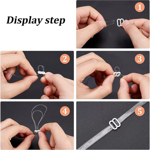 BeadsBalzar Craft Store Bra Accessories Kit, including 15M Transparent Elastic Shoulder Strap, with 216Pcs