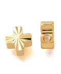 BeadsBalzar Craft Store Brass Slider connector Cross Beads – Real 18K Gold Plated, 6mm