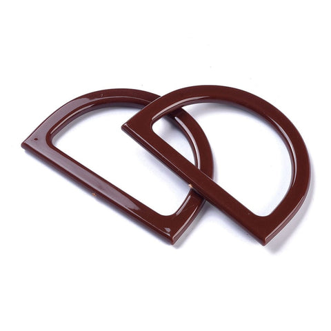 BeadsBalzar Craft Store BROWN Plastic D Shape Purse Handle, Bag Handle Replacement Accessories, 85x120x8mm (Inner: 95x61mm)