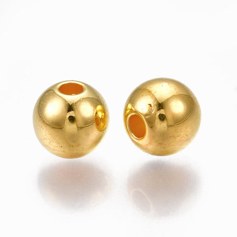 BeadsBalzar Craft Store CCB Plastic Beads, Round, Golden, 5.5-6x5mm, Hole: 1.8mm