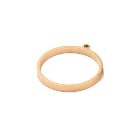 BeadsBalzar Craft Store CIRCLE 28x30mm Golden 304 Stainless Steel Open Back Bezel Pendants, For DIY UV Resin, Epoxy Resin