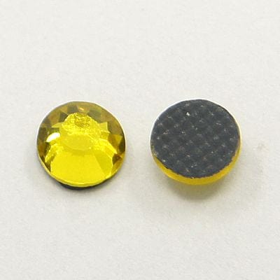 BeadsBalzar Craft Store CITRINE Glass Hotfix Rhinestone, Grade AA, Flat Back & Faceted, Half Round, Siam, SS16