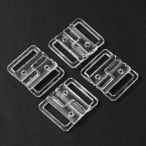 BeadsBalzar Craft Store Clear Plastic Bikini Clips – Bra Clasp Replacement for Lingerie & Swimwear, Snap Closure, 31mm x 26mm