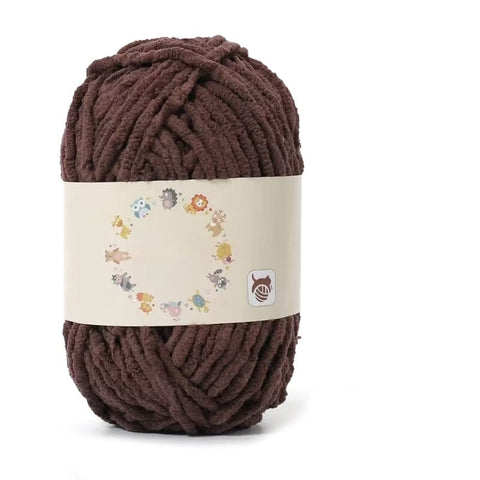 BeadsBalzar Craft Store COCONUT BROWN Soft Crocheting Yarn – Thick Knitting Yarn for Scarf, Bag, Cushion Making 0.5-1mm