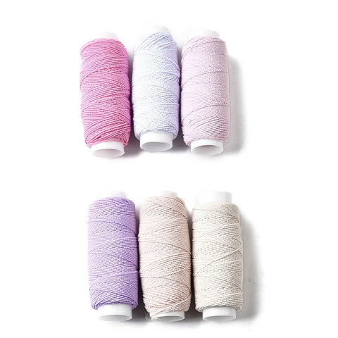 BeadsBalzar Craft Store COLOR SET 2 Colors Round Polyester Ultra-Thin Elastic Thread for Sewing Machines, DIY Clothing Elastic Bottom Line String