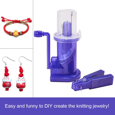 BeadsBalzar Craft Store Creative Hand-operated Embellish-Knit Knitting Machine, Spool Knitter Embellish Craft Bracelet Weave Tool