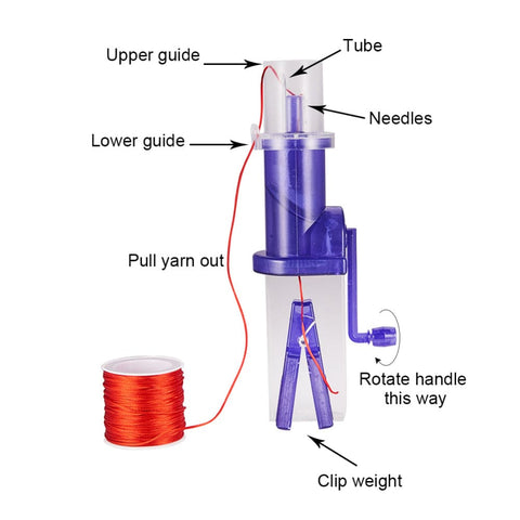 BeadsBalzar Craft Store Creative Hand-operated Embellish-Knit Knitting Machine, Spool Knitter Embellish Craft Bracelet Weave Tool