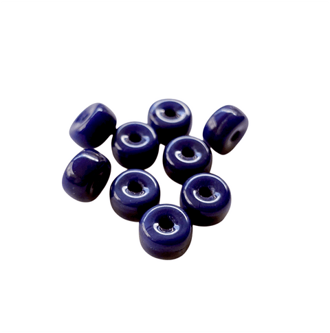 BeadsBalzar Craft Store DARK BLUE Pony Glass Beads 6x9mm – Oval Craft Beads for Jewelry Making, Beading & DIY Projects