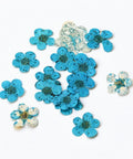 BeadsBalzar Craft Store DARK TURQUOISE - ABOUT 7MM Embossing Dry Flower, for Cellphone, Photo Frame, Scrapbooking DIY Handmade Craft