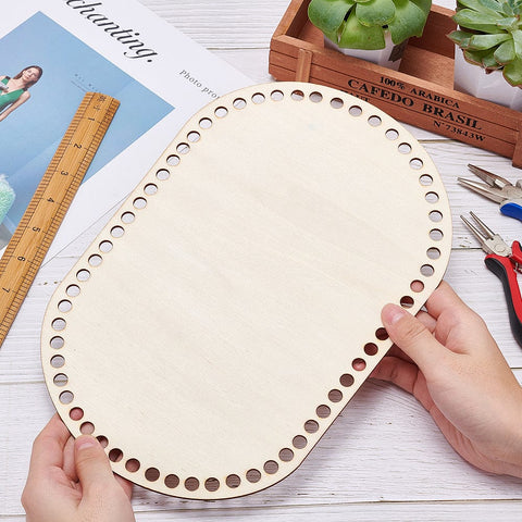 BeadsBalzar Craft Store DIY Knitting & Crochet Wooden Bag Bottom Shaper – Oval Purse Base, 195x300mm