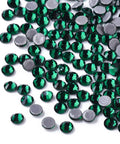 BeadsBalzar Craft Store EMERALD Hotfix Rhinestone, Glass Rhinestone Flat Back Cabochons, Half Round, SS10