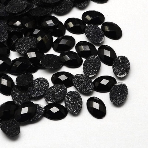 BeadsBalzar Craft Store Faceted Oval Acrylic Hotfix Rhinestone Flatback Flat Back Cabochons for Garment Design 14x10mm
