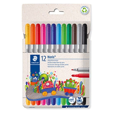 BeadsBalzar Craft Store Fibre Tip Pen – 2 Tips (N) – 12pcs Wallet – Dual-Tip for Versatile Writing & Drawing
