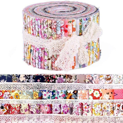 BeadsBalzar Craft Store FLOWER PATTERN 36PCS PER SET Cotton Fabric, Quilting Patchwork Craft Fabric for Sewing, Mixed Color