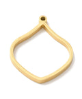 BeadsBalzar Craft Store FLOWER PETAL 28x35mm Golden 304 Stainless Steel Open Back Bezel Pendants, For DIY UV Resin, Epoxy Resin