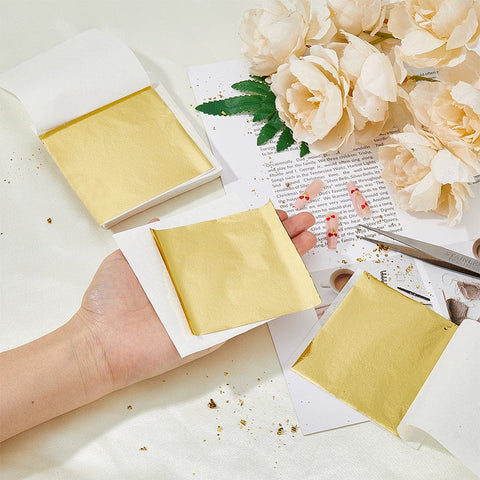 BeadsBalzar Craft Store Foil Paper, For Imitation Gold Foil Gilding Flakes Making, for Nail Art, Resin Craft