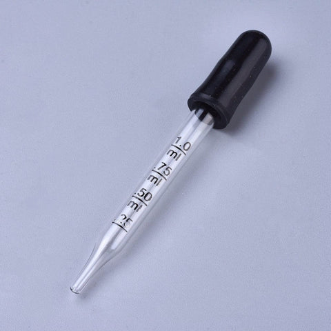 BeadsBalzar Craft Store Glass Dropper with Graduated Pipettes – White, 1ml Capacity