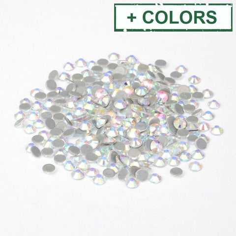 BeadsBalzar Craft Store Glass Hotfix Rhinestones – Flat Back, Faceted Round SS12