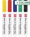 BeadsBalzar Craft Store Glass & Porcelain Pen Set – Basic 5-Piece | Paint Markers for Ceramics & Glass