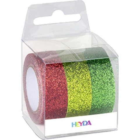 BeadsBalzar Craft Store Glitter Tape Set – 3 Rolls | Festive Decorative Tape
