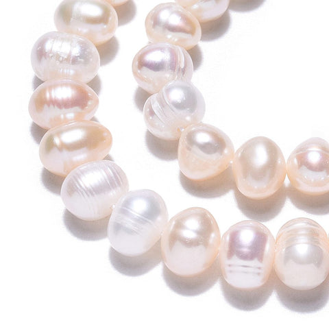 BeadsBalzar Craft Store Grade AB Natural Cultured Freshwater Pearl Beads Strands, Potato, Seashell Color